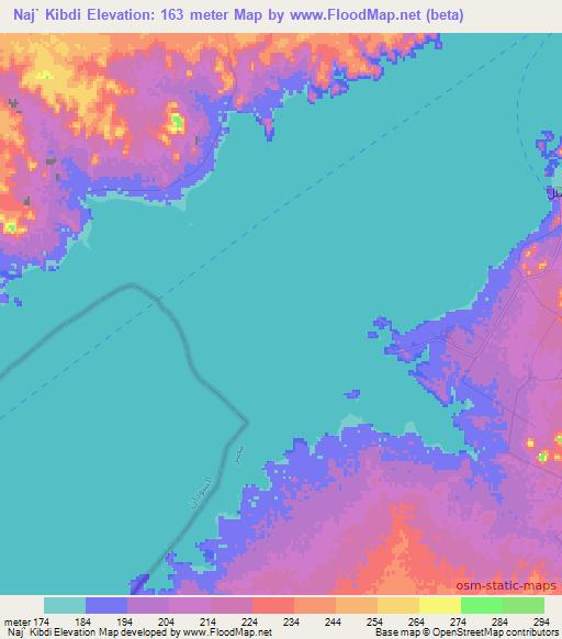 Naj` Kibdi,Egypt Elevation Map