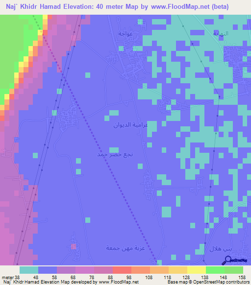 Naj` Khidr Hamad,Egypt Elevation Map