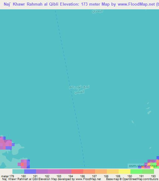 Naj` Khawr Rahmah al Qibli,Egypt Elevation Map