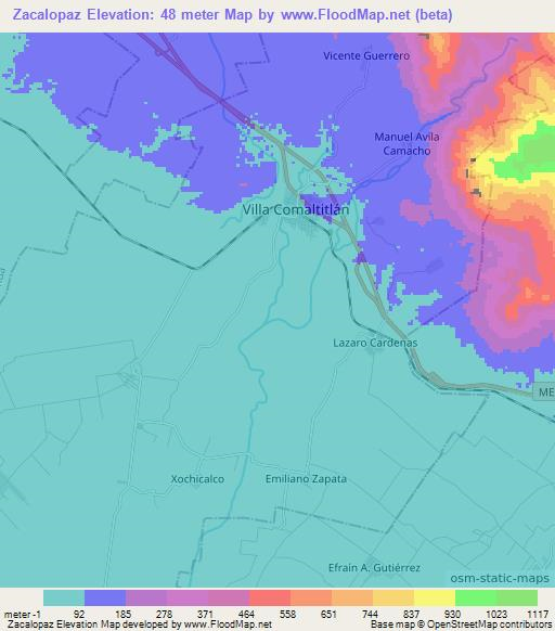 Zacalopaz,Mexico Elevation Map