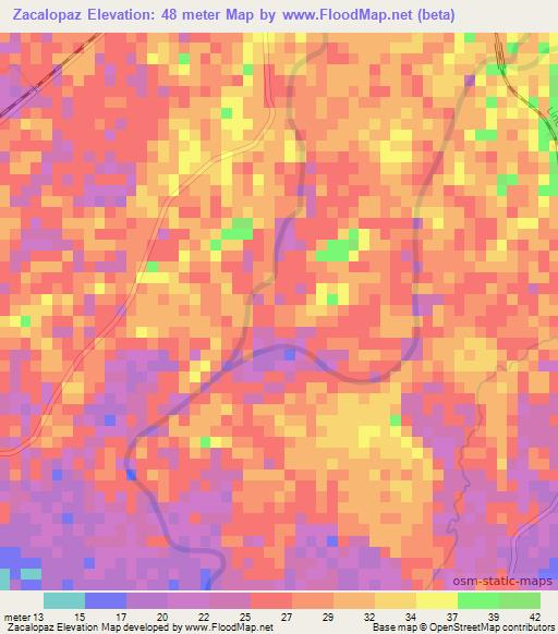 Zacalopaz,Mexico Elevation Map