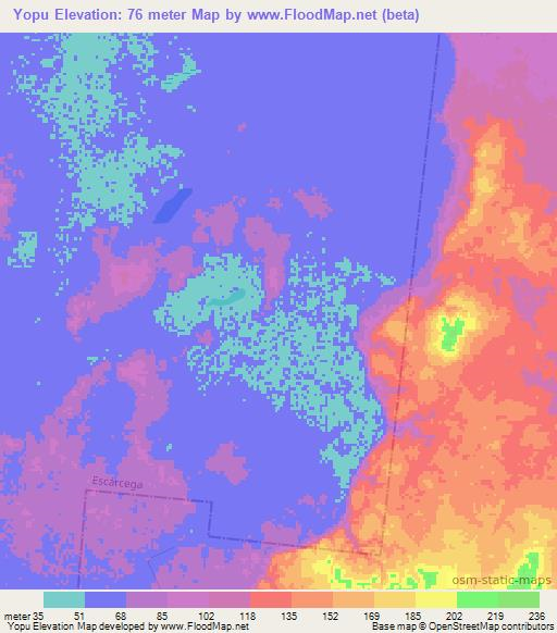 Yopu,Mexico Elevation Map