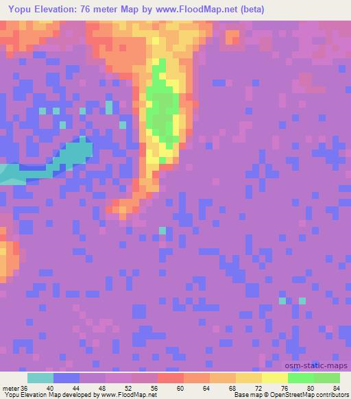 Yopu,Mexico Elevation Map