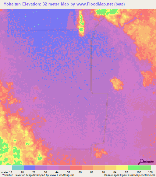 Yohaltun,Mexico Elevation Map