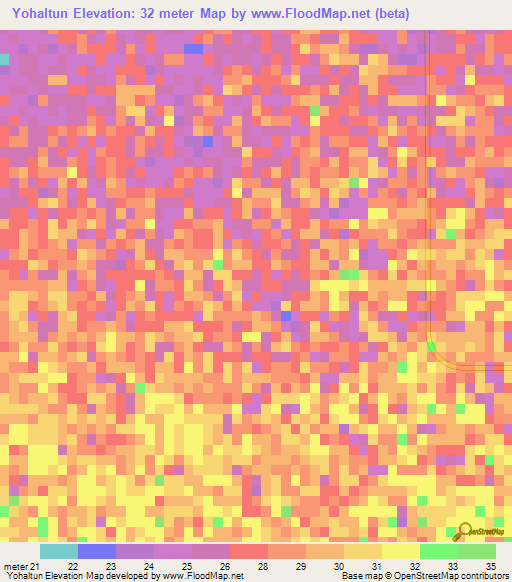 Yohaltun,Mexico Elevation Map