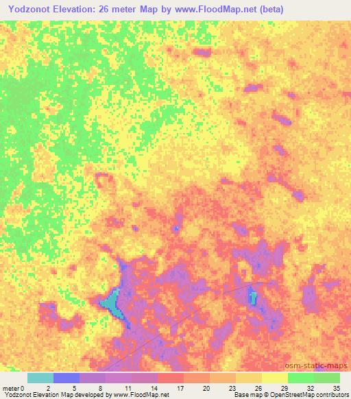 Yodzonot,Mexico Elevation Map