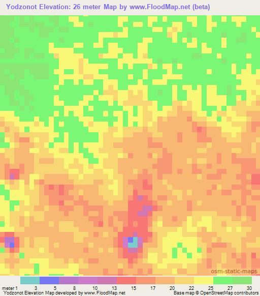 Yodzonot,Mexico Elevation Map