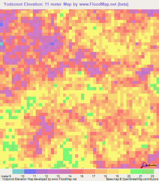 Yodzonot,Mexico Elevation Map