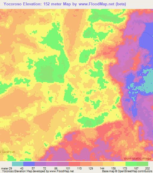 Yocoroso,Mexico Elevation Map