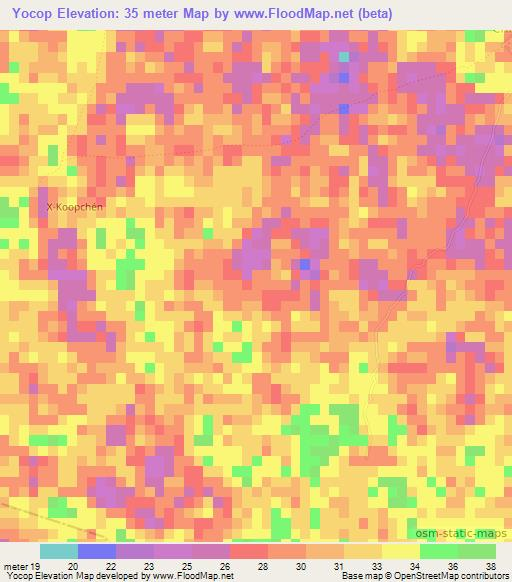 Yocop,Mexico Elevation Map