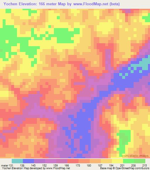 Yochen,Mexico Elevation Map