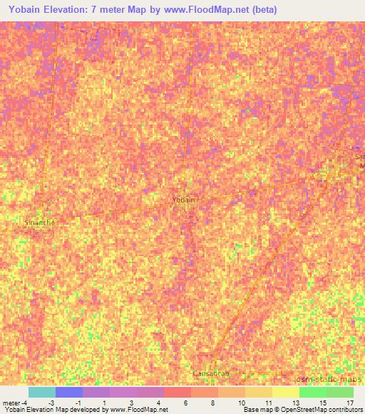 Yobain,Mexico Elevation Map