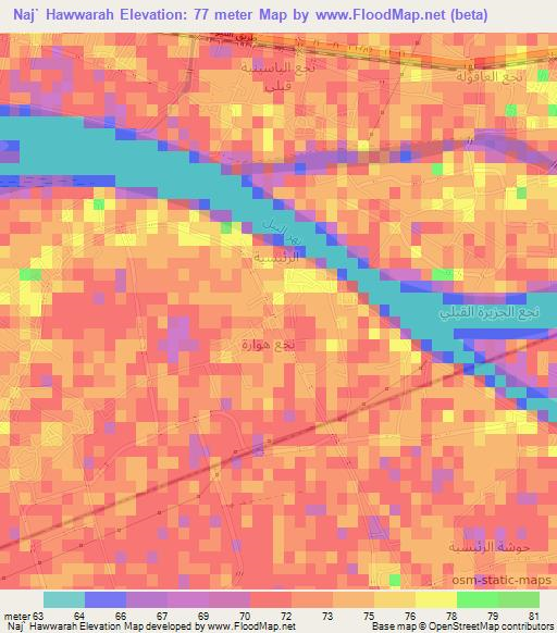 Naj` Hawwarah,Egypt Elevation Map