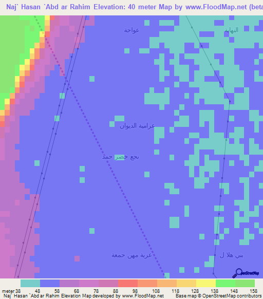 Naj` Hasan `Abd ar Rahim,Egypt Elevation Map