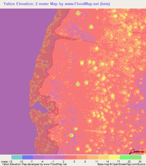 Yalton,Mexico Elevation Map