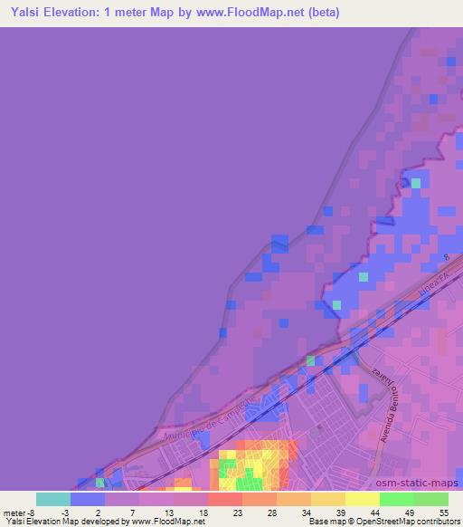 Yalsi,Mexico Elevation Map