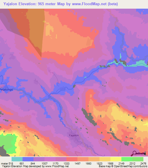 Yajalon,Mexico Elevation Map