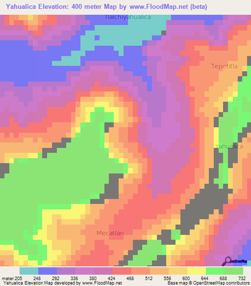 Yahualica,Mexico Elevation Map