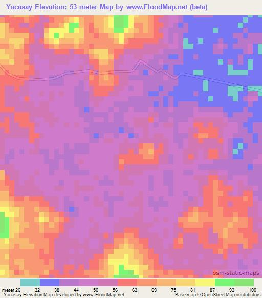 Yacasay,Mexico Elevation Map