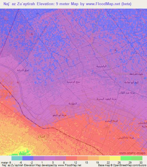 Naj` az Zu`aytirah,Egypt Elevation Map