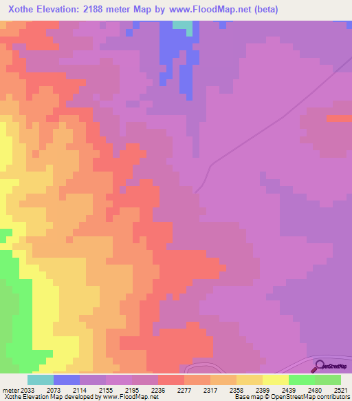 Xothe,Mexico Elevation Map