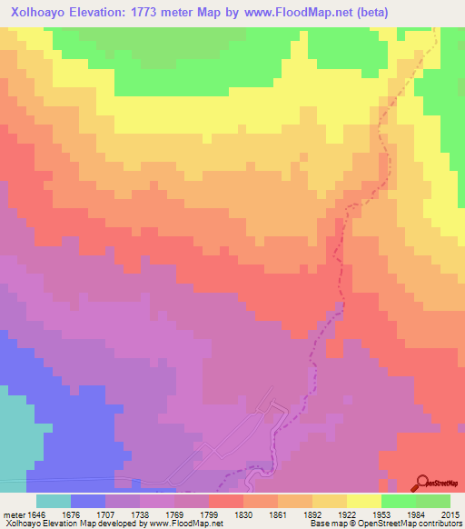 Xolhoayo,Mexico Elevation Map