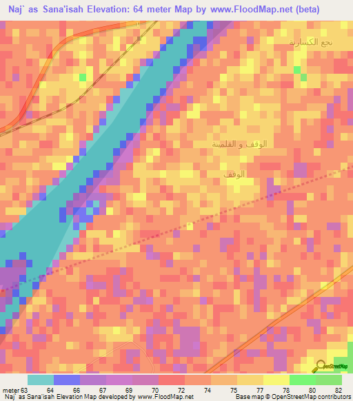 Naj` as Sana'isah,Egypt Elevation Map