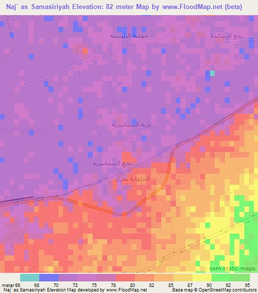 Naj` as Samasiriyah,Egypt Elevation Map