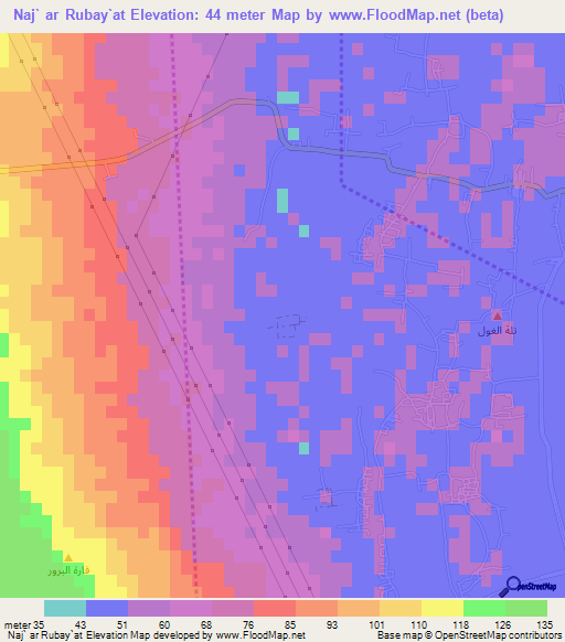 Naj` ar Rubay`at,Egypt Elevation Map