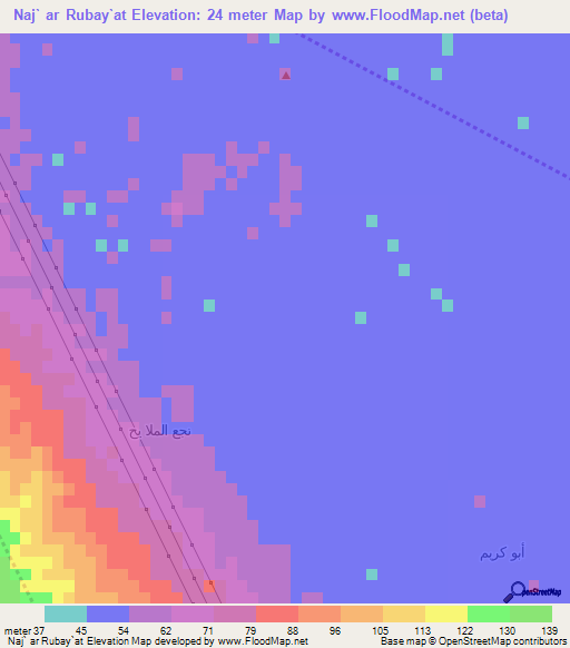 Naj` ar Rubay`at,Egypt Elevation Map