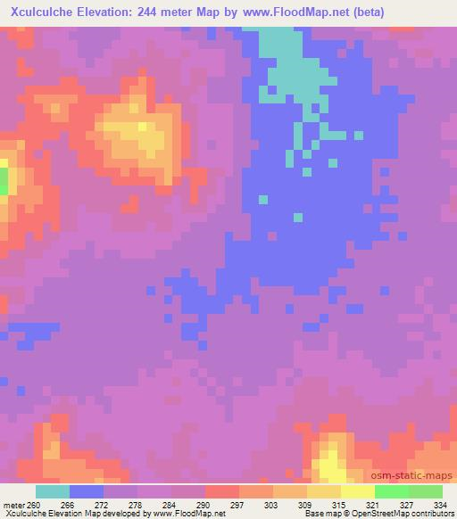 Xculculche,Mexico Elevation Map