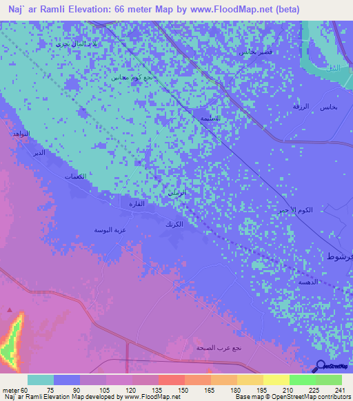 Naj` ar Ramli,Egypt Elevation Map