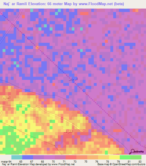 Naj` ar Ramli,Egypt Elevation Map