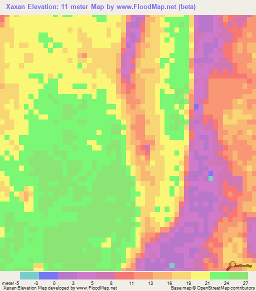 Xaxan,Mexico Elevation Map