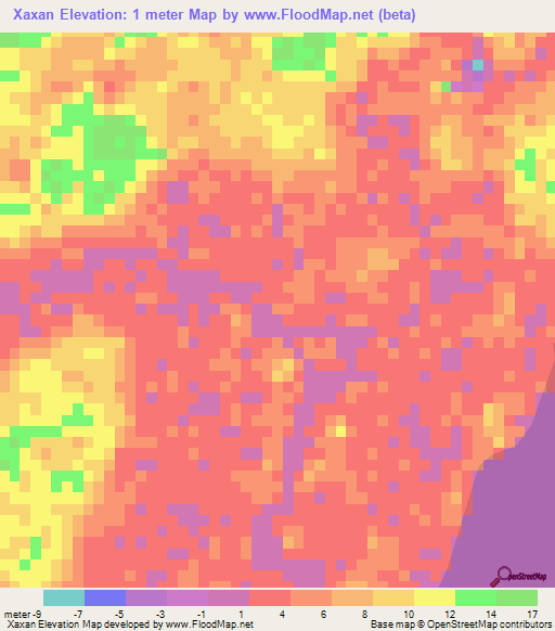 Xaxan,Mexico Elevation Map