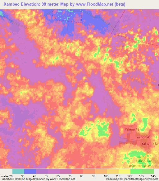 Xambec,Mexico Elevation Map