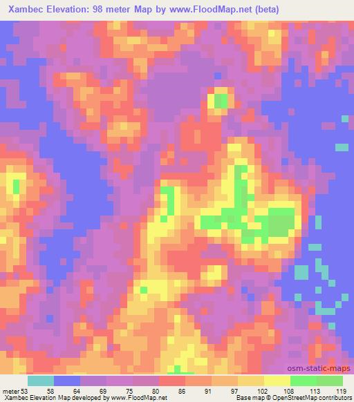 Xambec,Mexico Elevation Map