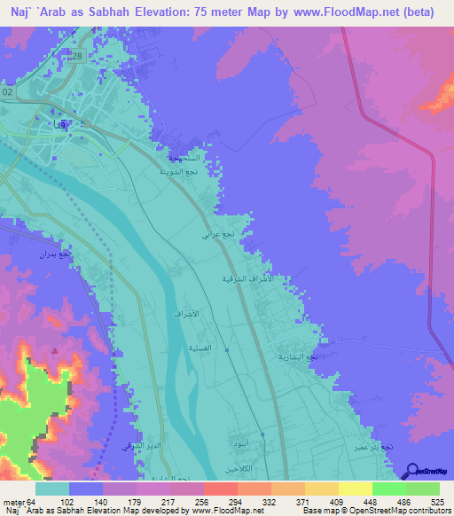 Naj` `Arab as Sabhah,Egypt Elevation Map