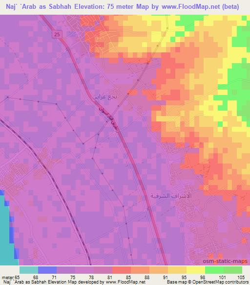 Naj` `Arab as Sabhah,Egypt Elevation Map