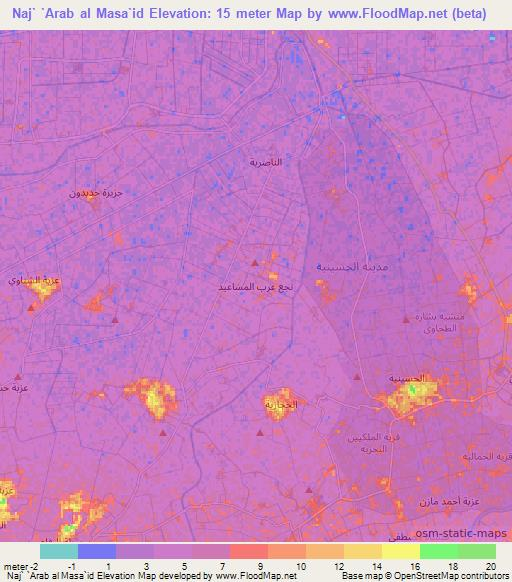 Naj` `Arab al Masa`id,Egypt Elevation Map