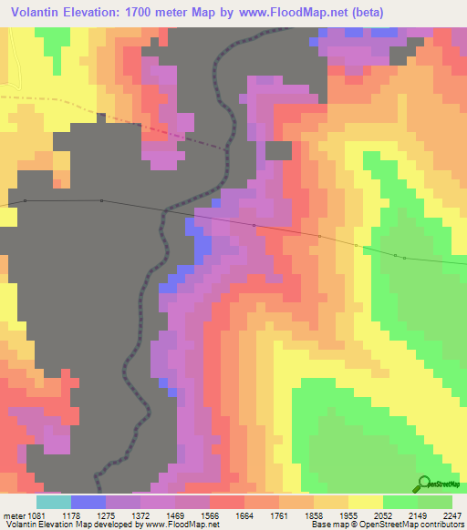 Volantin,Mexico Elevation Map