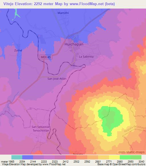 Viteje,Mexico Elevation Map