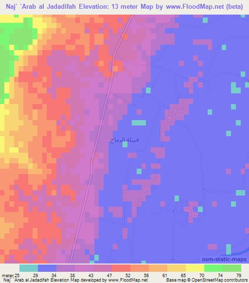 Naj` `Arab al Jadadifah,Egypt Elevation Map