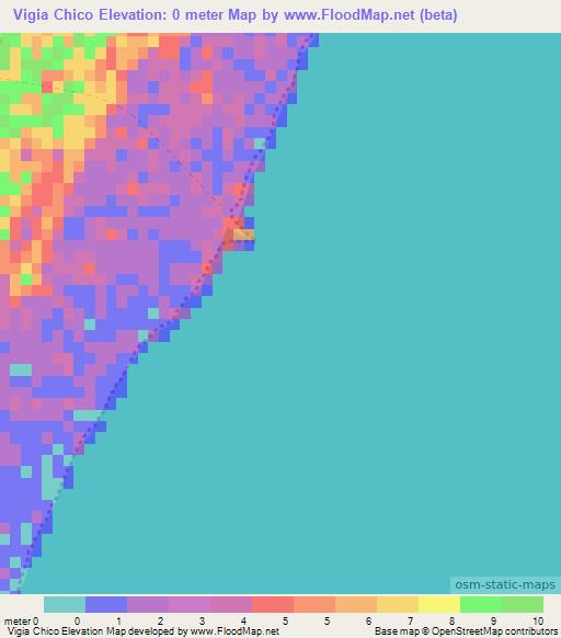 Vigia Chico,Mexico Elevation Map