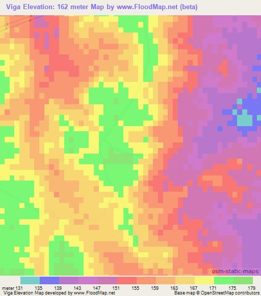 Viga,Mexico Elevation Map