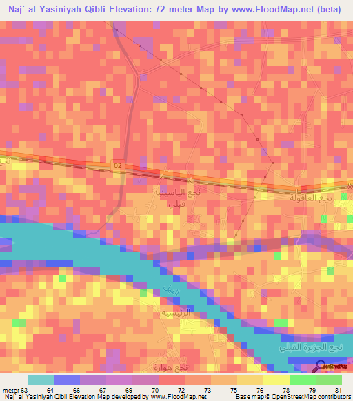 Naj` al Yasiniyah Qibli,Egypt Elevation Map