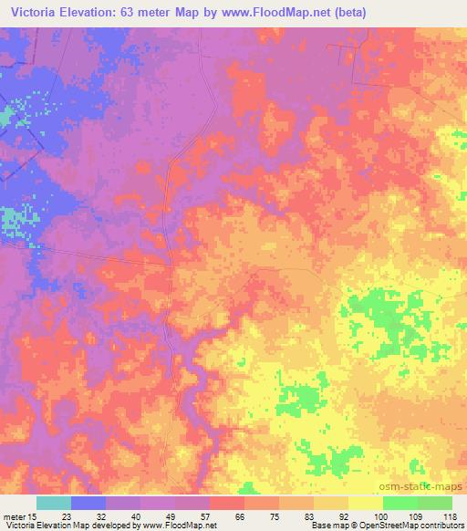 Victoria,Mexico Elevation Map