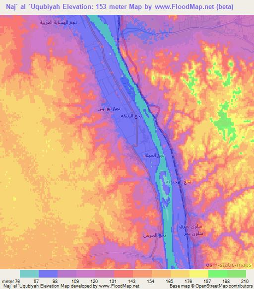 Naj` al `Uqubiyah,Egypt Elevation Map