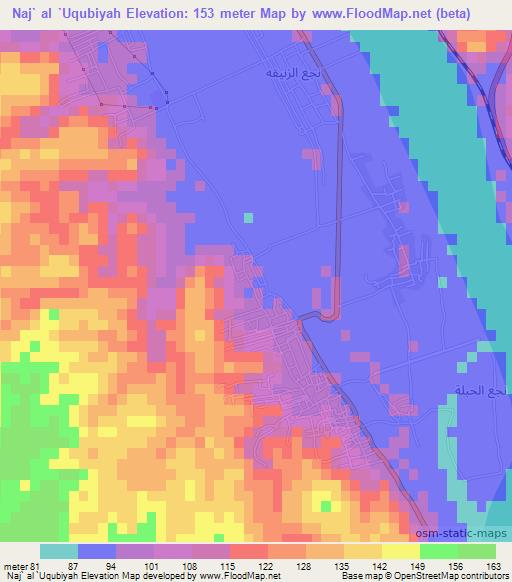 Naj` al `Uqubiyah,Egypt Elevation Map