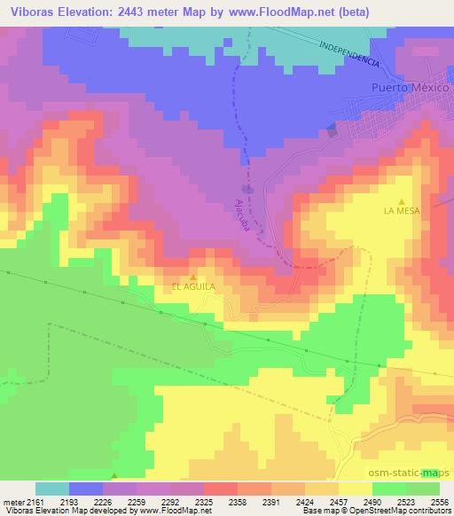 Viboras,Mexico Elevation Map